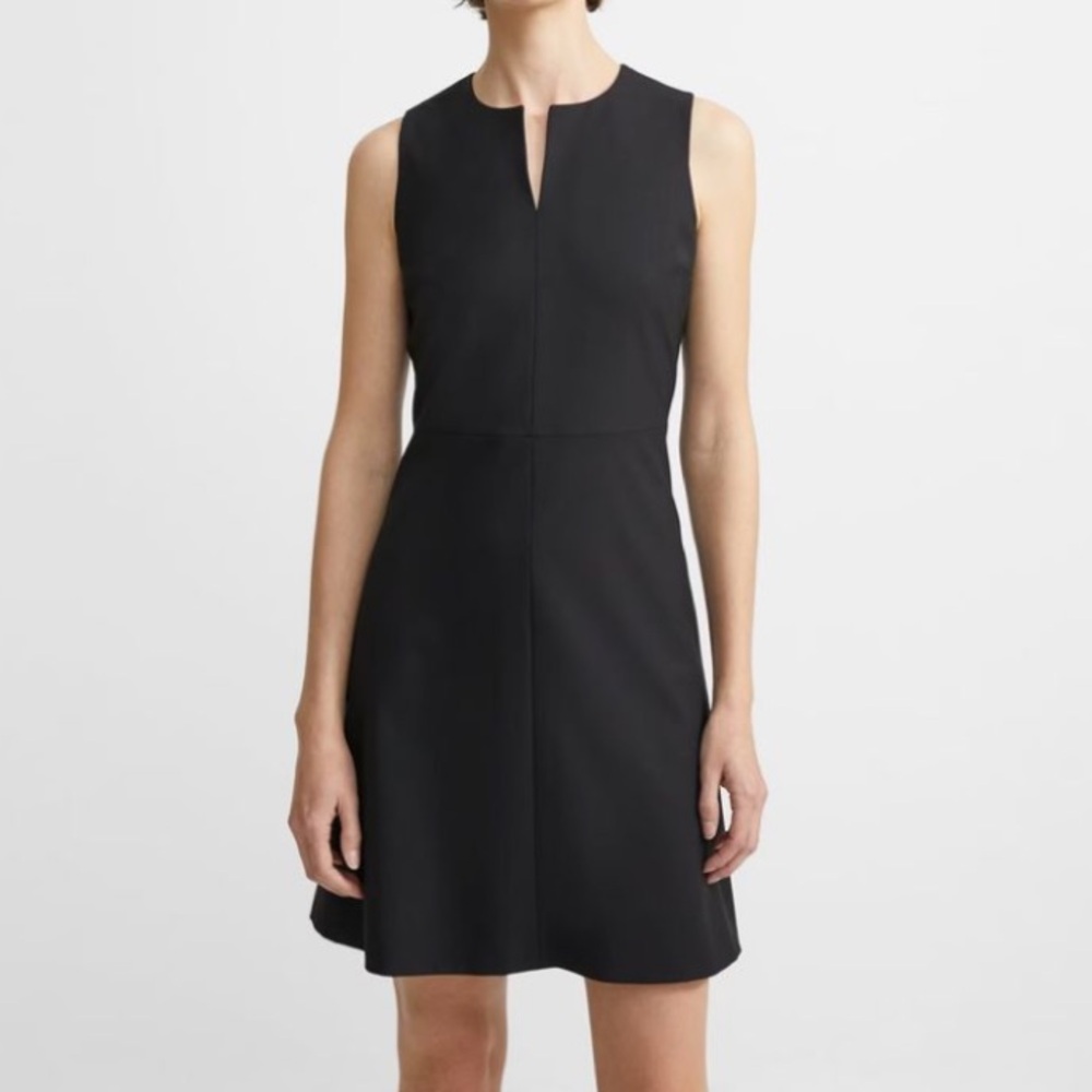 Theory Wool A Line Black Dress